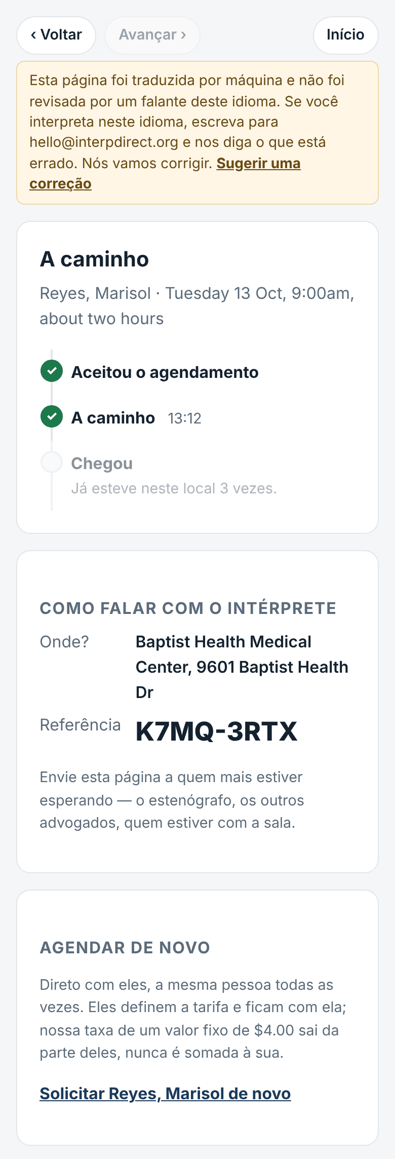 O dia: a caminho, cheguei, o endereço