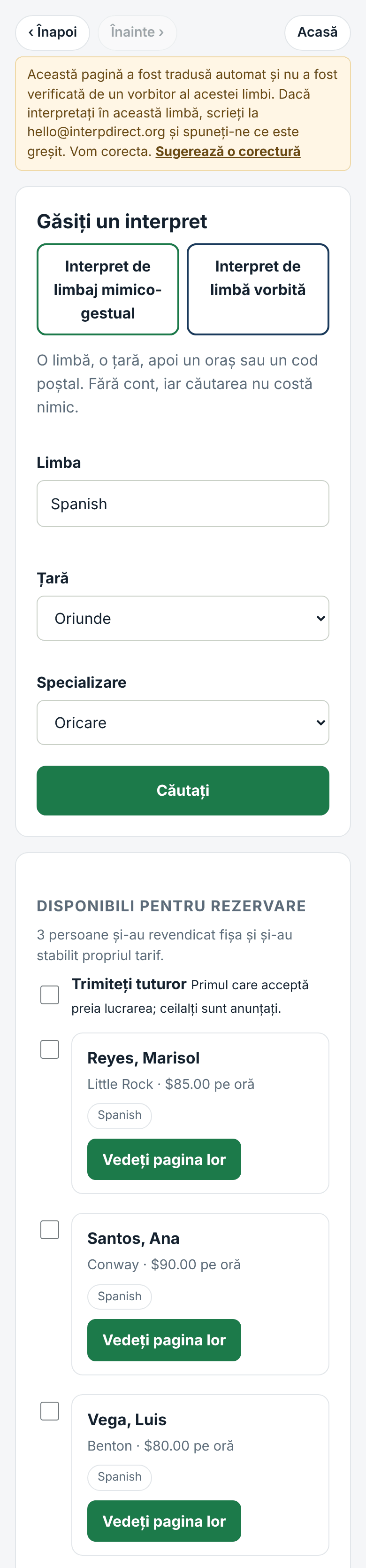 Căutați: limba, locul, tariful și distanța