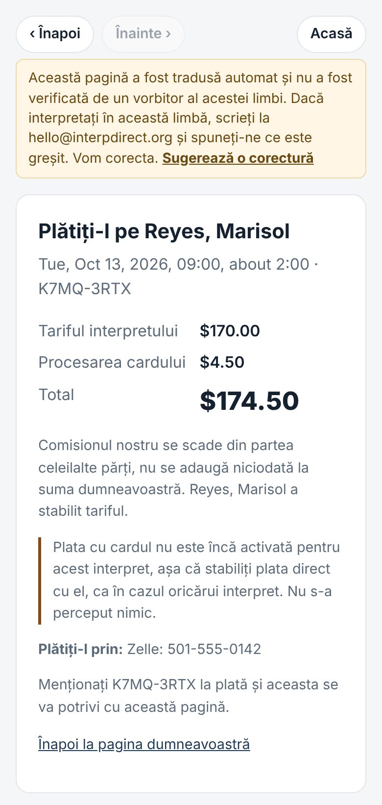 Ofertă și plată, cu tariful stabilit doar de interpret