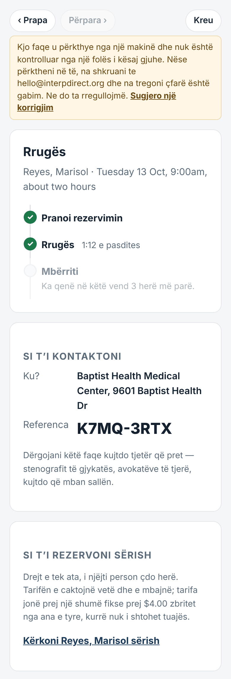 Dita: rrugës, arrita, adresa